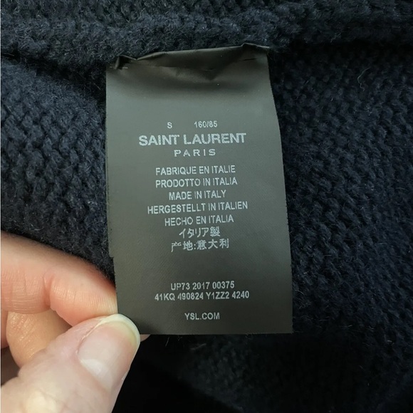 **SOLD** Saint Laurent Cashmere Cardigan Navy blue knit Small sweater $1690 - Picture 5 of 7